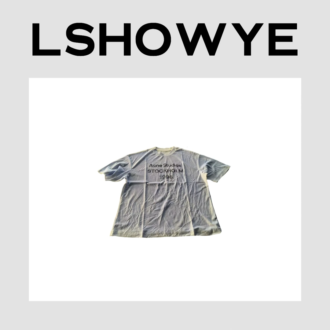 LSHOWYE｜做旧蓝色1996字母短袖T B722