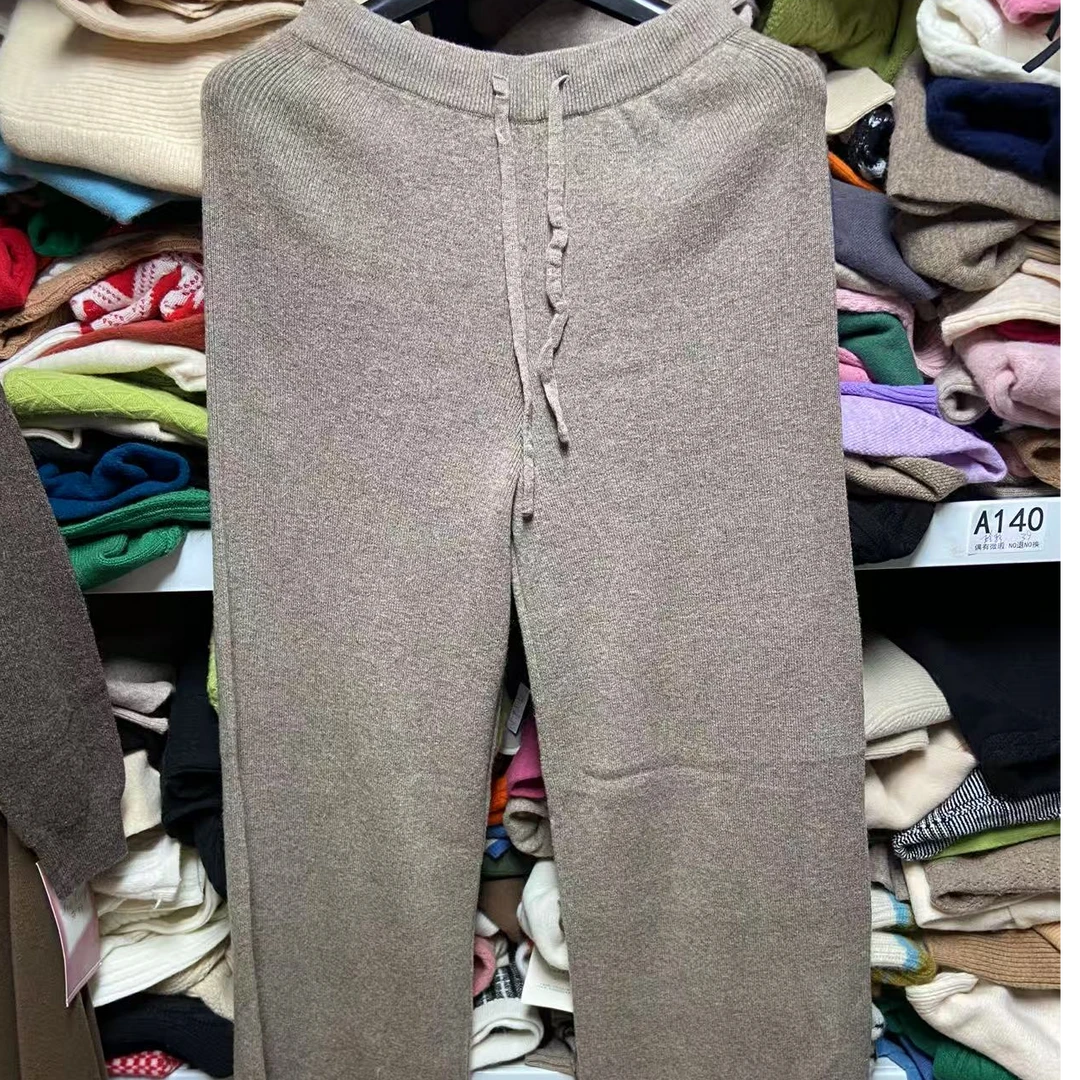 羊毛阔腿裤女百搭休闲直筒裤全羊毛
