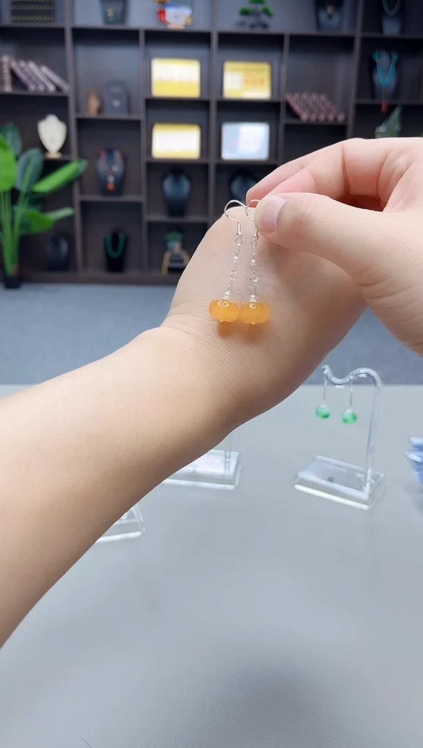 银S925镶嵌耳饰玛瑙/玉髓W06