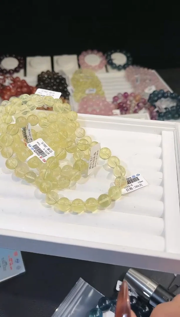 【闪购商品】水晶手链未镶嵌多样性发一黄泡泡10mm