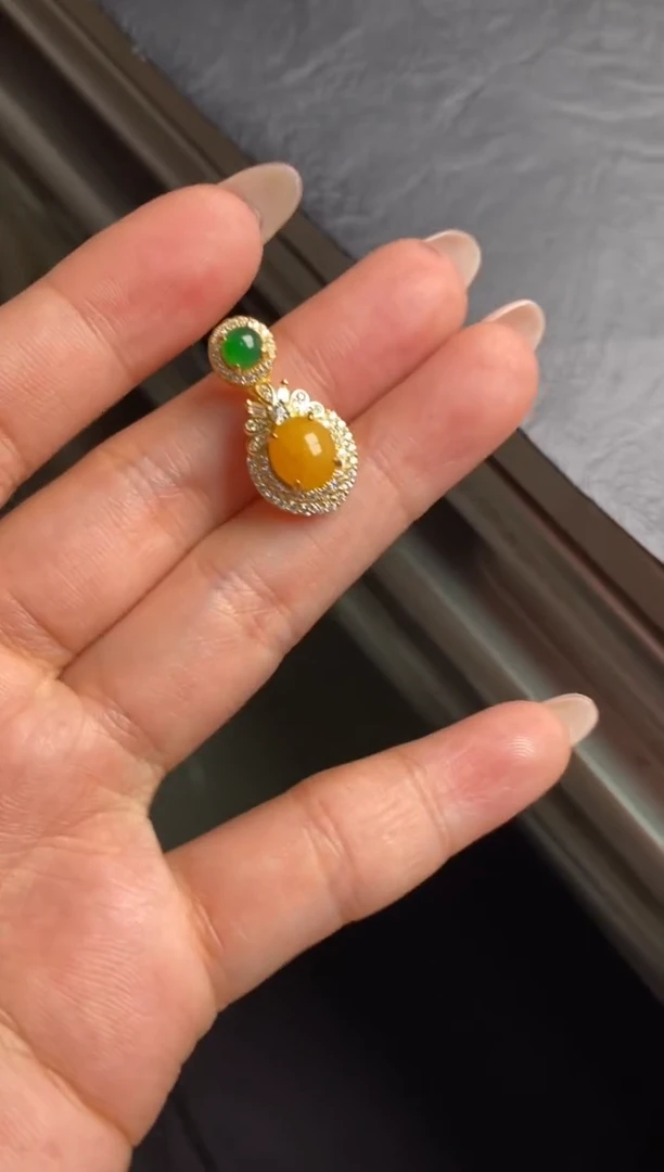 银S925镶嵌戒指翡翠天然A货翡翠