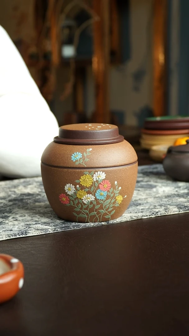 茶杯紫砂91号 新品特惠茶叶罐 宜兴紫砂原矿作品