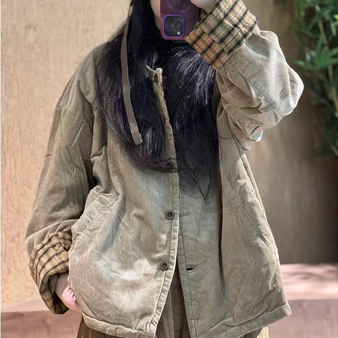 2025冬季新款双面穿休闲棉衣250702时尚百搭加厚宽松做旧