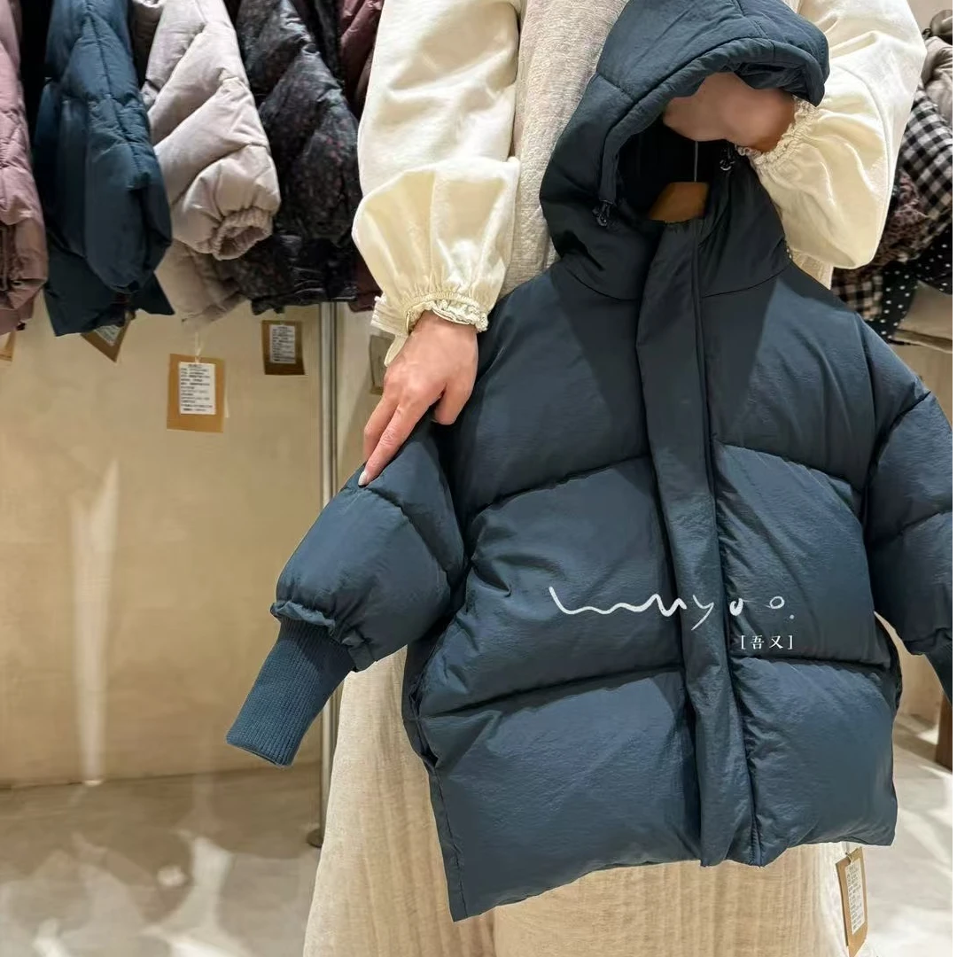 【歪歪妞童装】241809儿童复古中性连帽羽绒服