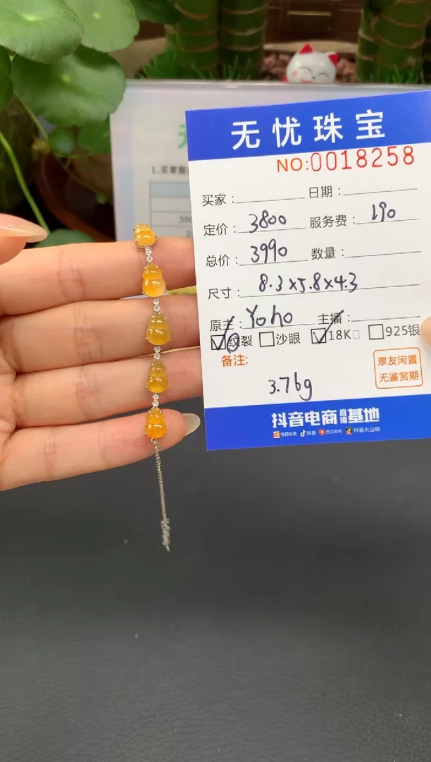 18K金镶嵌定制翡翠橙**姐A123