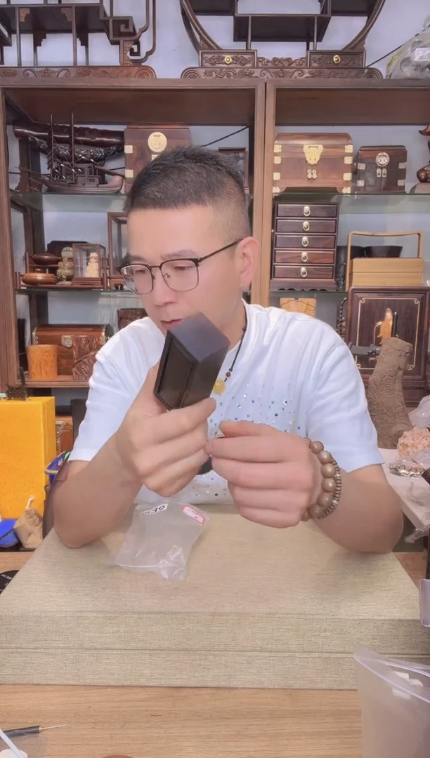 乌木类书架559紫光檀印章盒