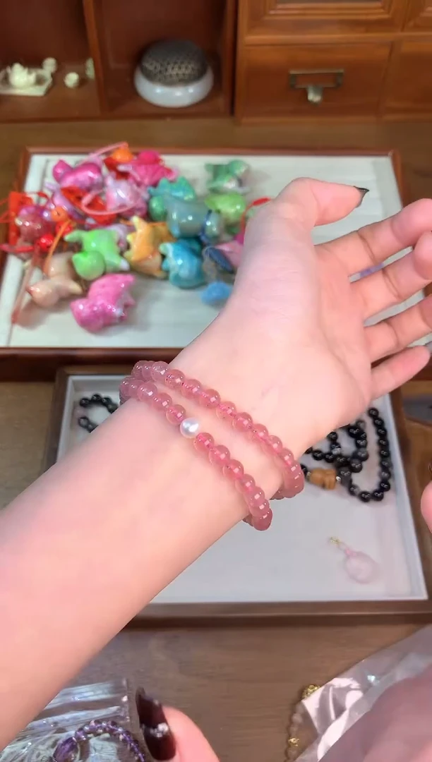 【闪购商品】水晶手链未镶嵌草莓晶双圈