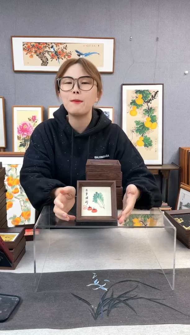 【闪购商品】国画 5寸-小摆台作品-白菜