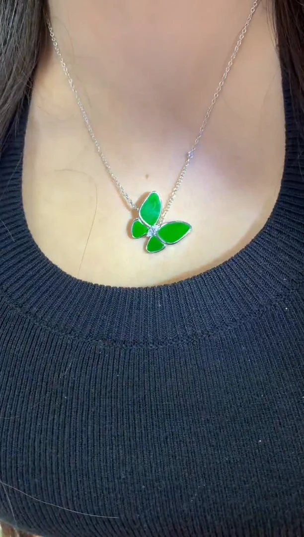 颈饰银S925镶嵌翡翠|不退不换