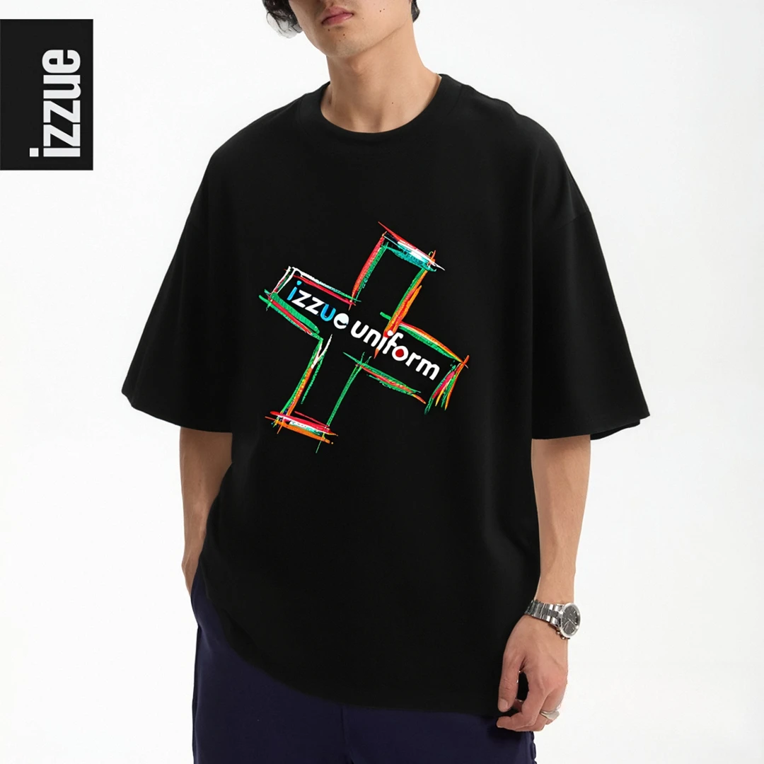 i.t izzue【设计师线】手刷胶印刻字膜夏季男女宽松百搭T恤纯棉