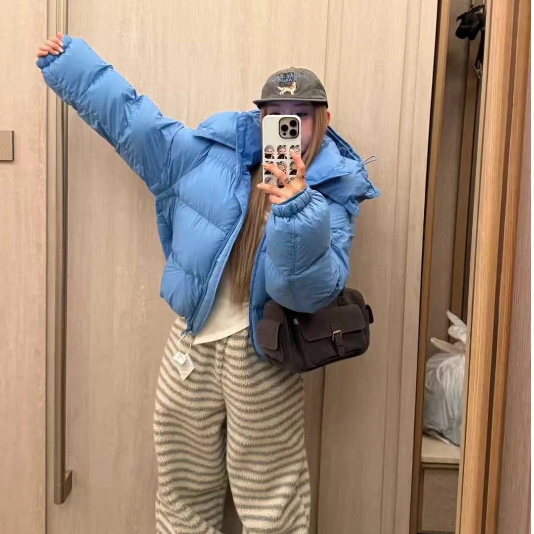 MVP #9055-新 新国标95白鸭绒韩系连帽外套（S：衣长63.5）