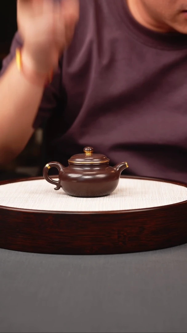 茶壶紫砂王海东紫泥小品描金仿古