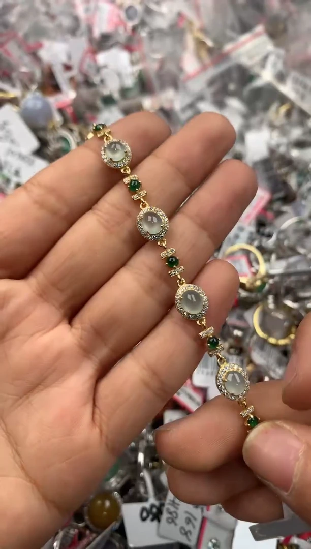 银S925镶嵌戒指翡翠444----2