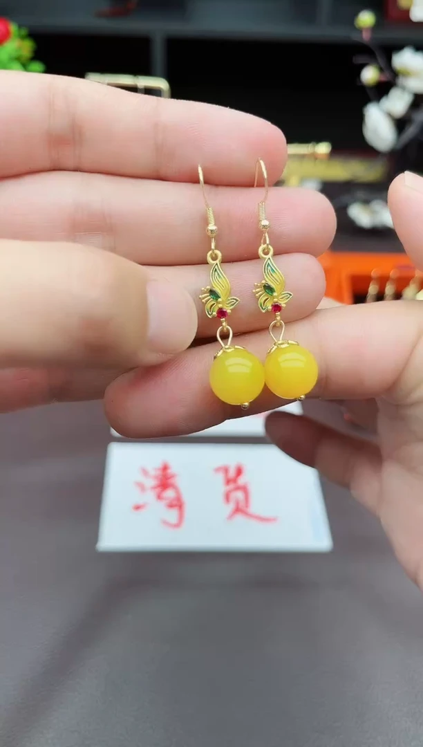 玛瑙/玉髓耳钉银S925镶嵌108000