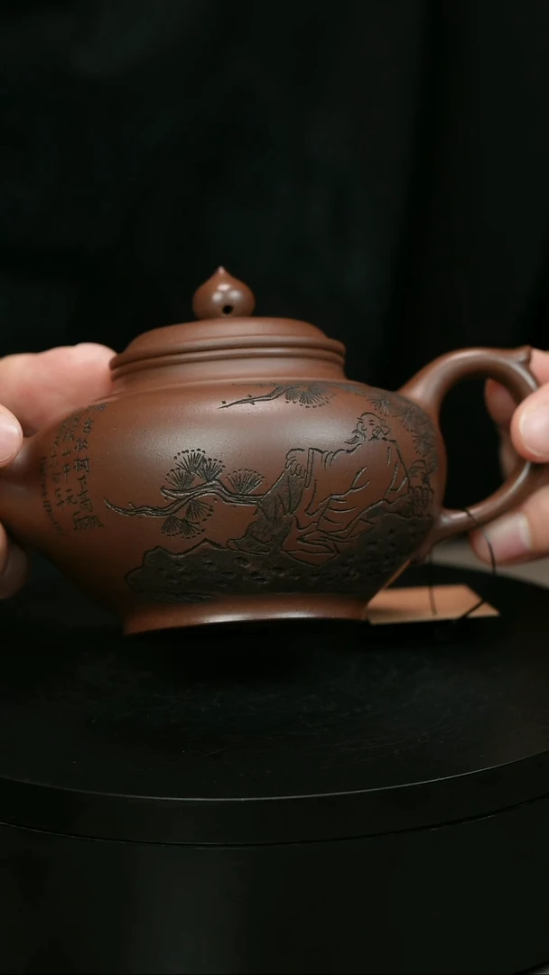 茶壶紫砂严*H1456赵信军刻绘笑樱