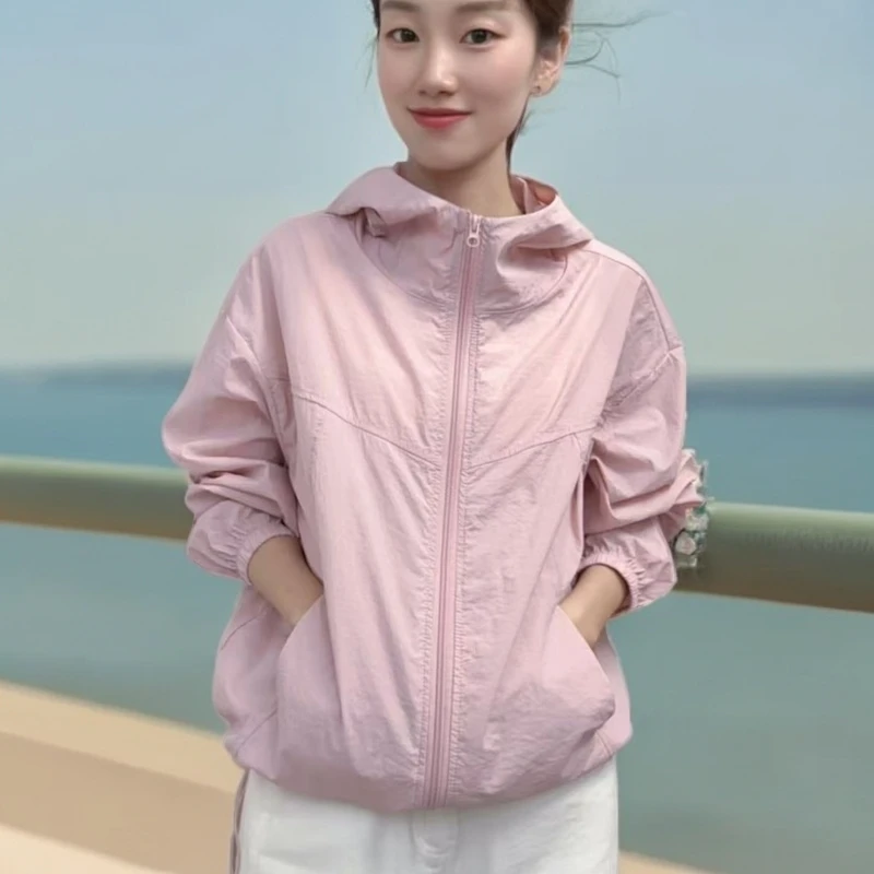 防晒衣女夏季薄款尚短款外套宽松显瘦防晒服
