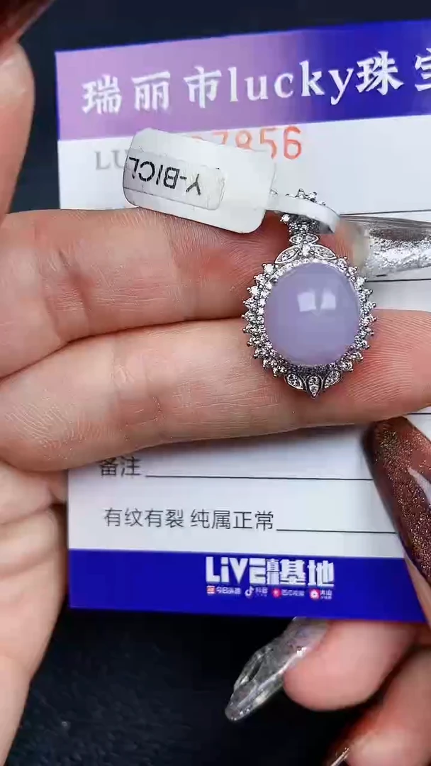 颈饰银S925镶嵌翡翠7856
