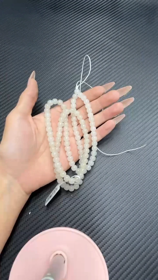 项链未镶嵌和田玉六*黑山微色差卡6*7长链