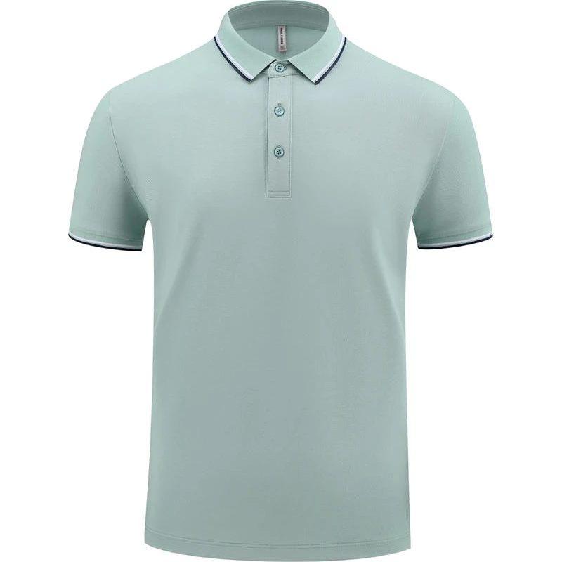 25夏季冰藻凉感男士T恤纯色休闲polot恤时尚男子男装上衣翻领短袖