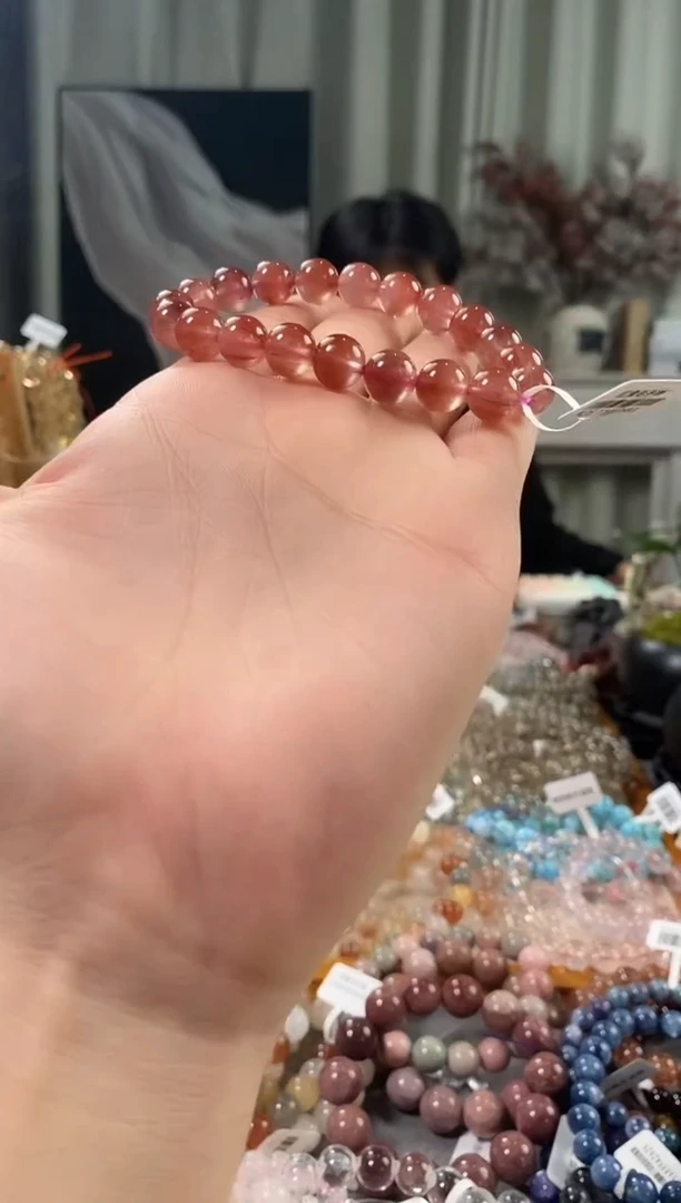 未镶嵌手链水晶平****豆红兔毛