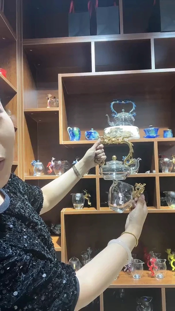 【闪购商品】龙龘壶金色大号定制+金龙公道+百宝电陶炉