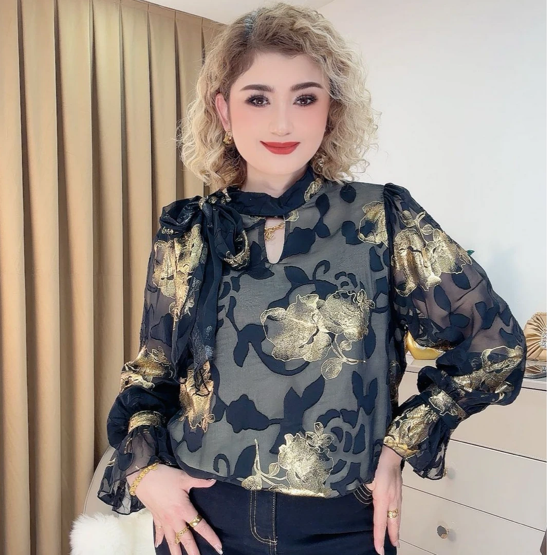 时尚宽松印花网红洋气23106款衬衣