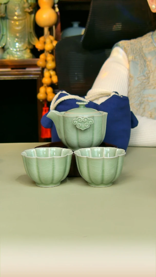杯子豆绿手抓壶加两杯全手工不完美