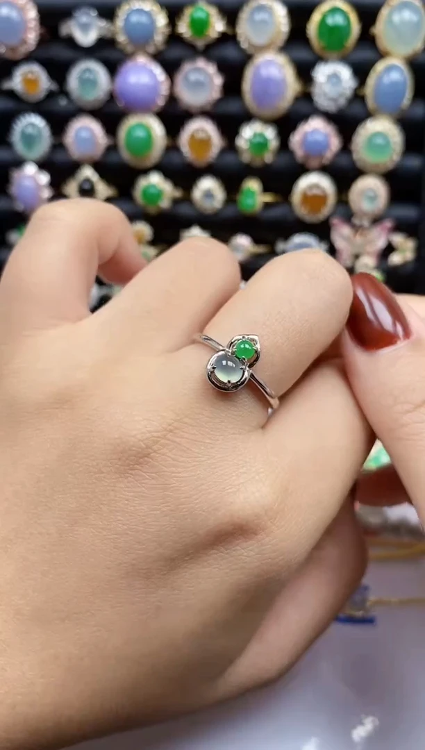 银S925镶嵌戒指翡翠2785