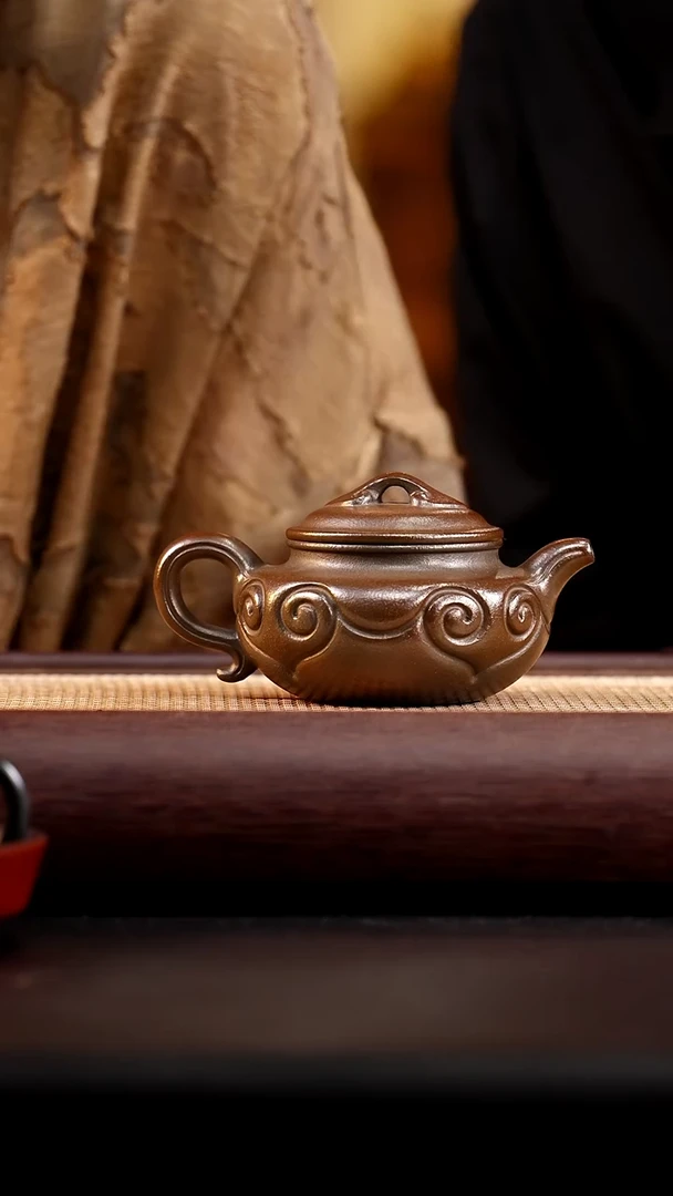 茶壶紫砂柴烧降坡泥仿古如意