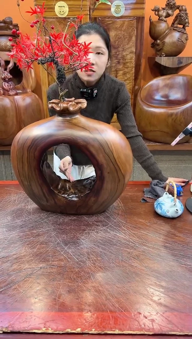 【闪购商品】稳定木实木创意花插