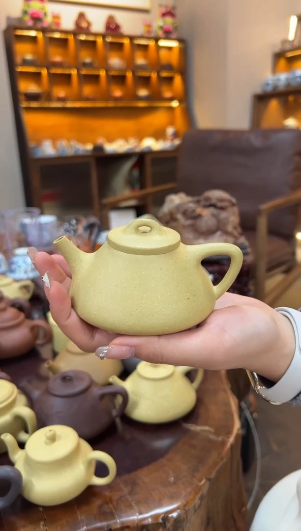 【闪购商品】紫砂茶壶【头哥手工壶】子冶石瓢本绿光素