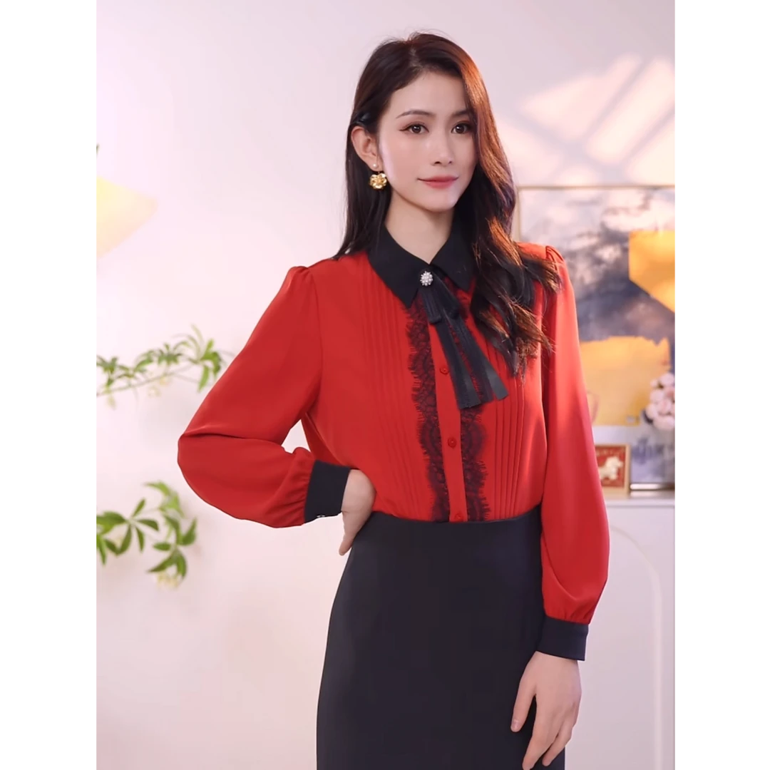 休闲风春季衬衫女士设计感白衬衫黑色学院风小众时尚