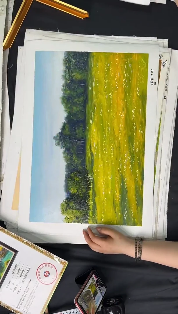油画【原创·保真·带证书】朝鲜画家纯手绘油画--顺丰包邮--