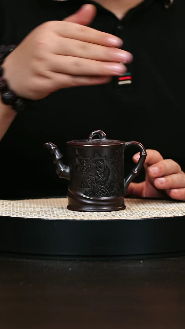 茶壶紫砂竹节 明红砂