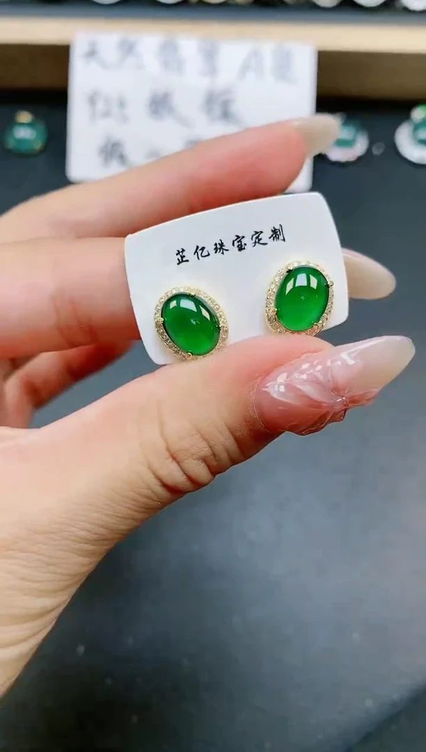 翡翠戒指银S925镶嵌1111