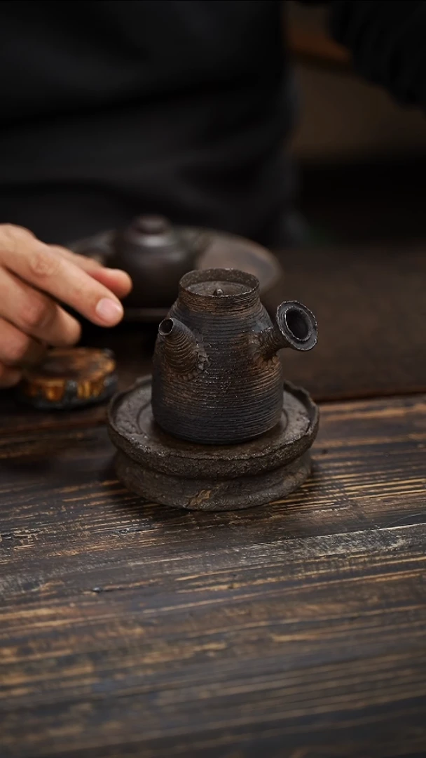 全手工制作  南蛮 侧把壶