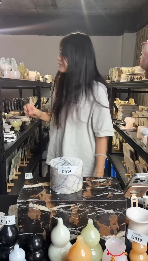 石材d035香雪梅贝壳香薰罐