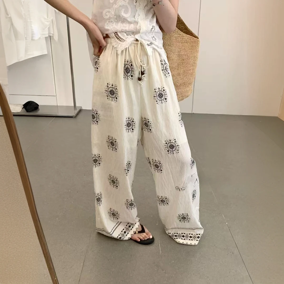 【晨浠定制】新款时尚气质阔腿休闲裤6855