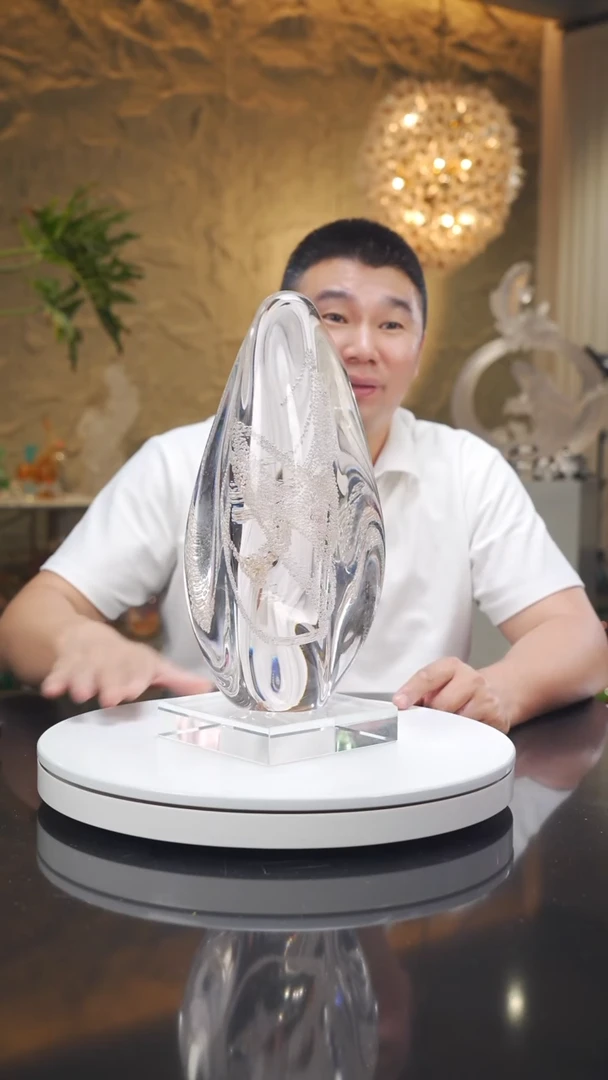 琉璃手工艺品福利水晶月虹摆件