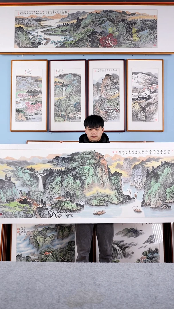 【闪购商品】国画张现军《春来江水万里晴》含框233*83