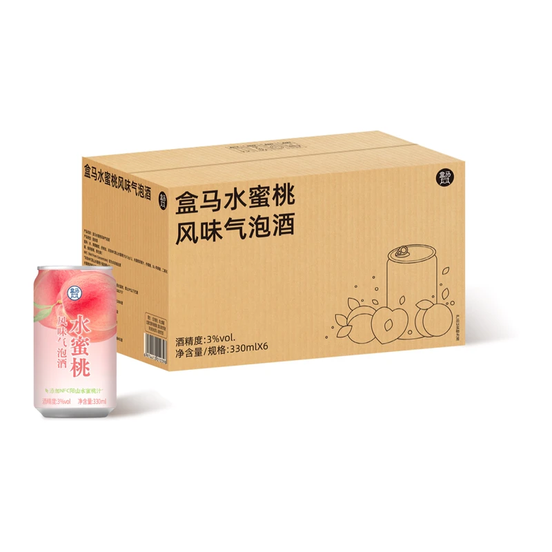 盒马 夏日限定水蜜桃风味气泡酒 330ml*6罐