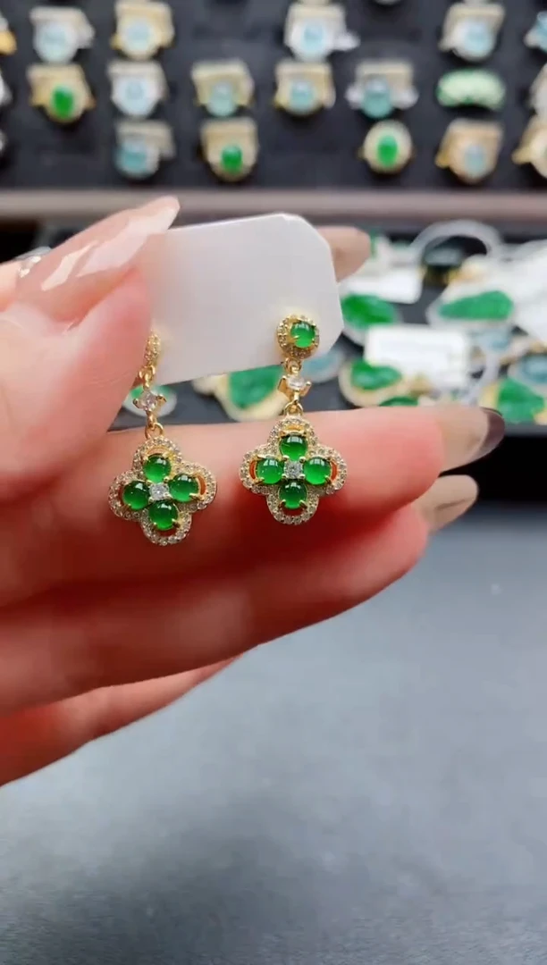 银S925镶嵌戒指翡翠1