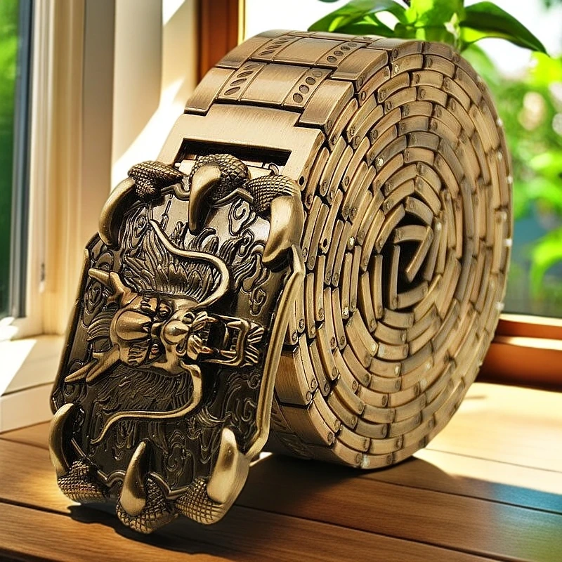 中国风皮带男金属不锈钢防身腰带个性时尚战术户外金属腰链腰带男