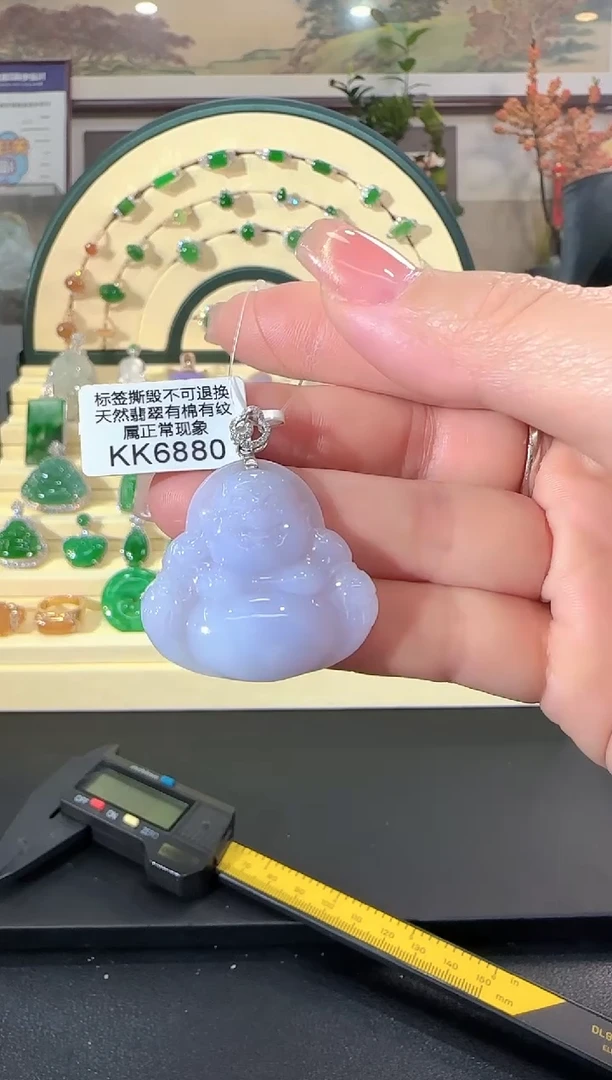 颈饰18K金镶嵌翡翠KK6880  佛公