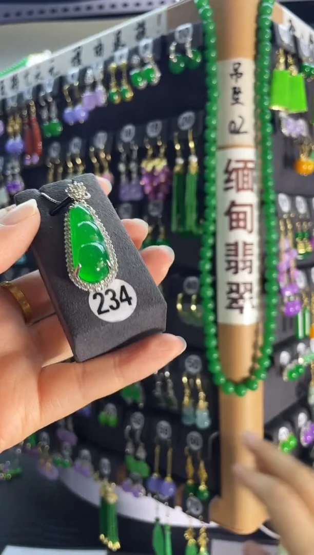 翡翠银S925镶嵌颈饰234.....