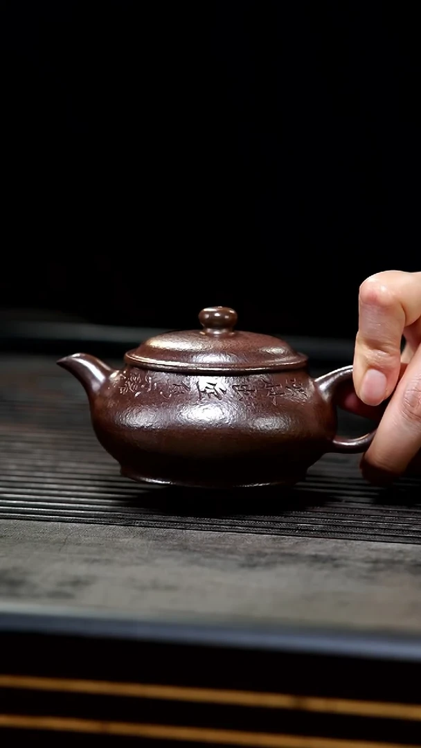 茶壶紫砂31-微瑕全手朱泥柴烧明炉160cc