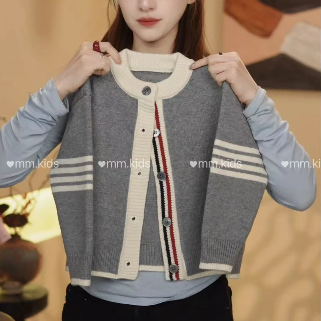 男童毛衣开衫秋季时尚开衫外套圆领拼接撞色外套儿童春秋毛衣童装