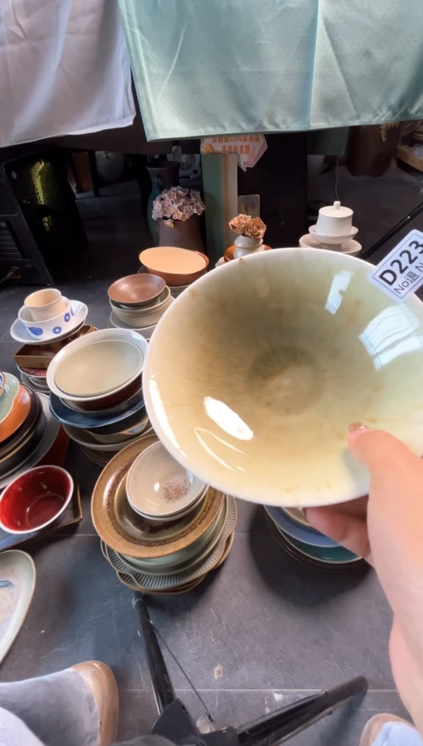 瓷片本**我d223枣红花浅盘福利