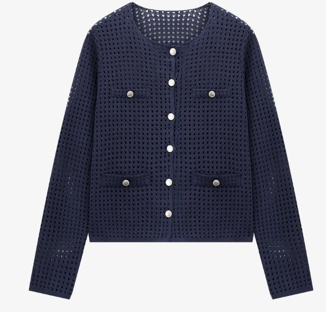 2025时尚套装裙法式名媛风白色镂空衫3407