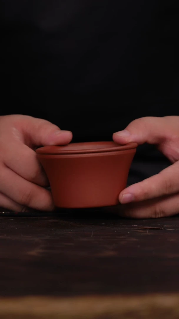 茶杯紫砂非遗茶器-红皮龙大开口